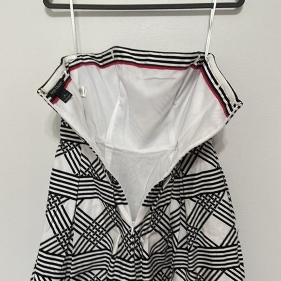 WHBM Lattice Print Strapless Midi Dress Size 2 - Picture 6 of 9